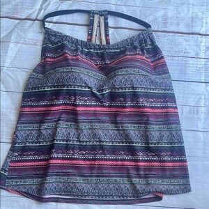 Kona Sol Vibrant Patterned Halter Top